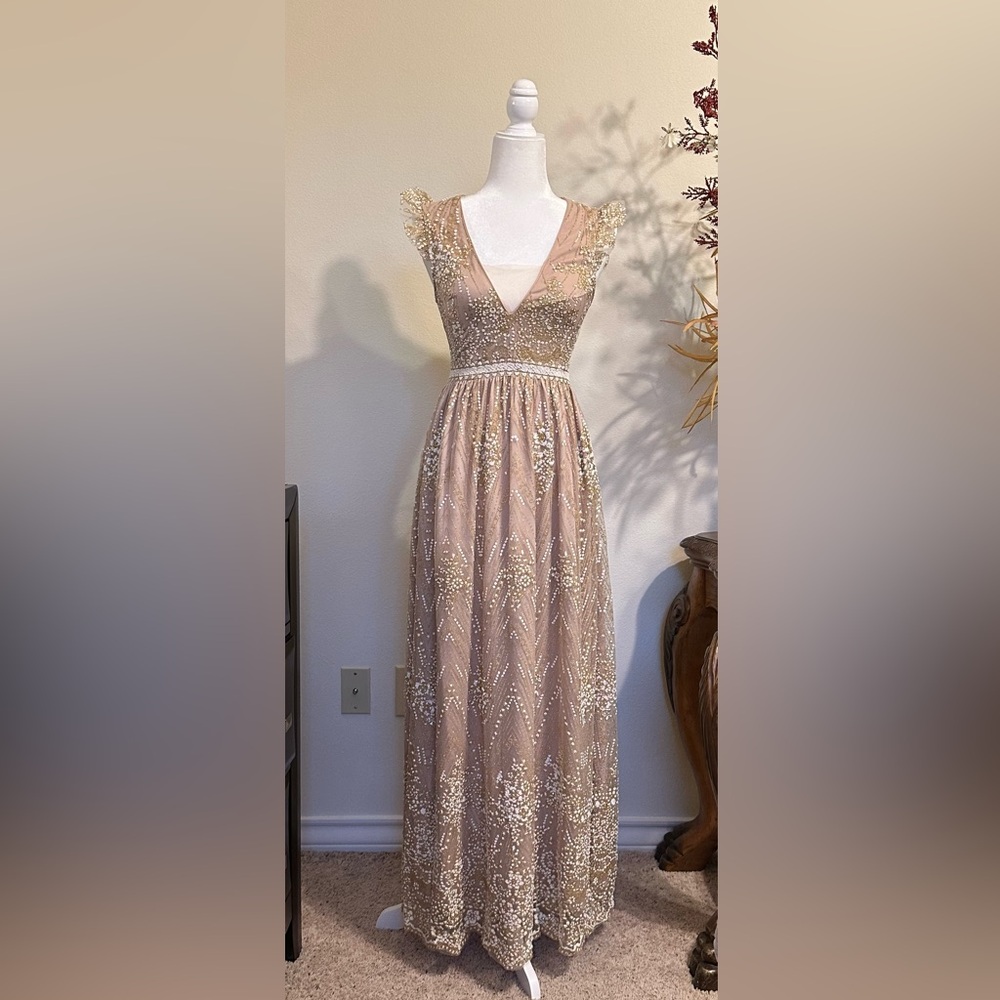 Elegant Beaded Evening Gown
